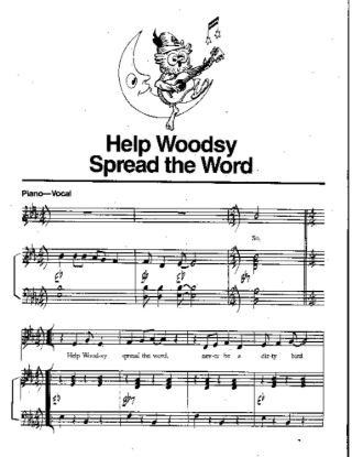Picture of Help Woodsy Spread the Word Song sheet
