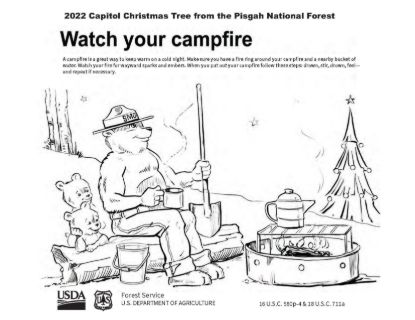 Picture of 2022 Capitol Christmas Tree Coloring Sheet #2