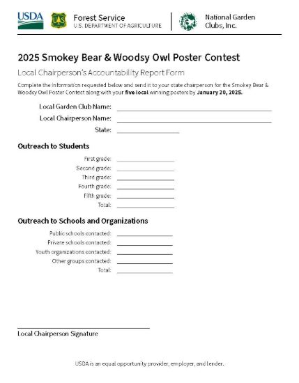 Picture of 2025 NGC Poster Contest - Local Chairman Accountability Report Form