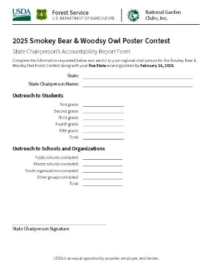 Picture of 2025 NGC Poster Contest - State Chairman Accountability Report Form